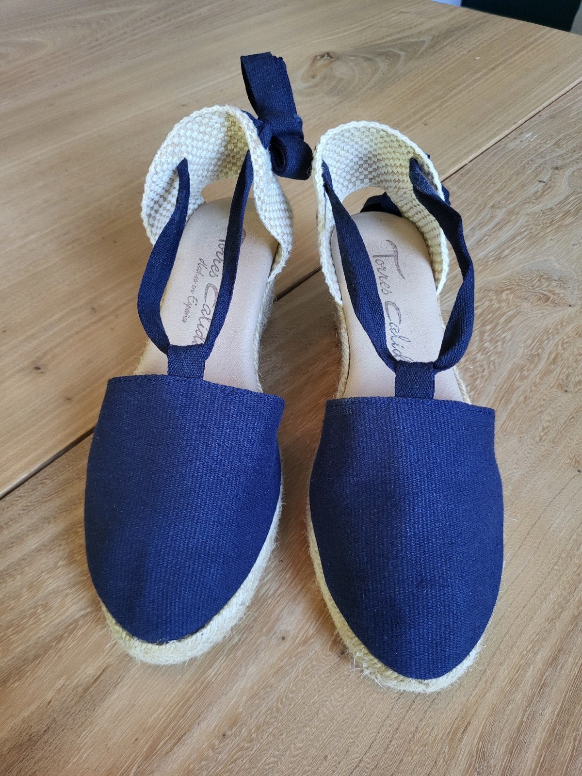 Donkerblauwe espadrilles - maat 38, Ophalen, Zo goed als nieuw, Blauw, Espadrilles of Moccasins