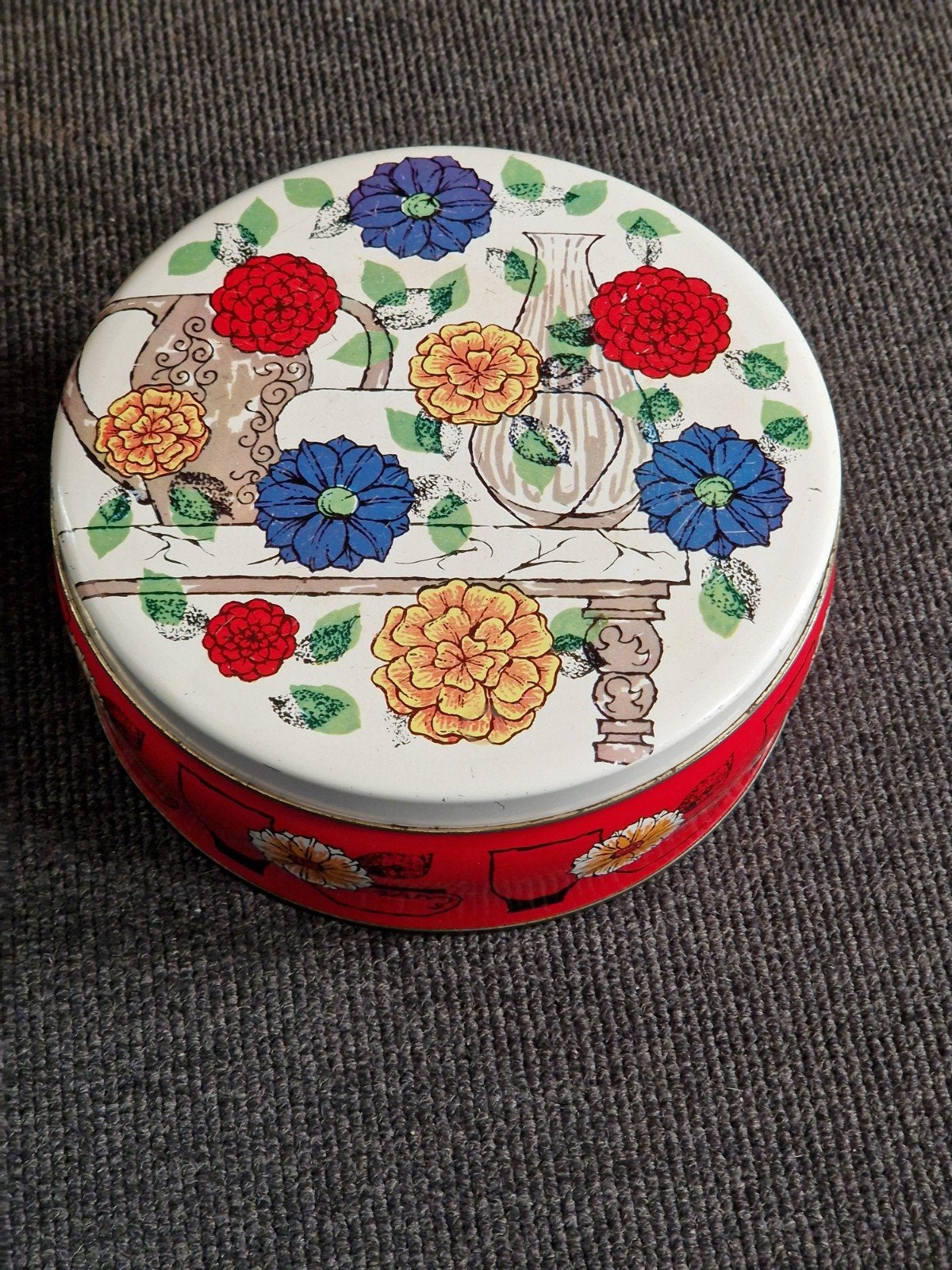 Vintage Verkade Koekblik met mooie Decoratiefe Decoratie., Ophalen of Verzenden, Gebruikt, Koek(jes), Verkade