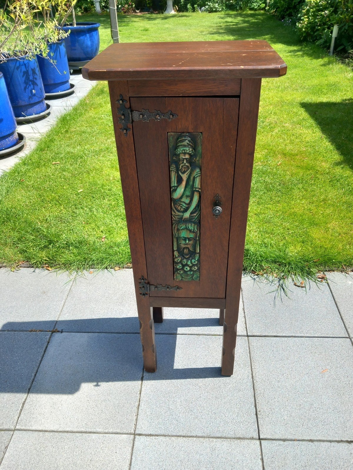 Antieke houten kast met uniek paneel, Antiek en Kunst, Ophalen