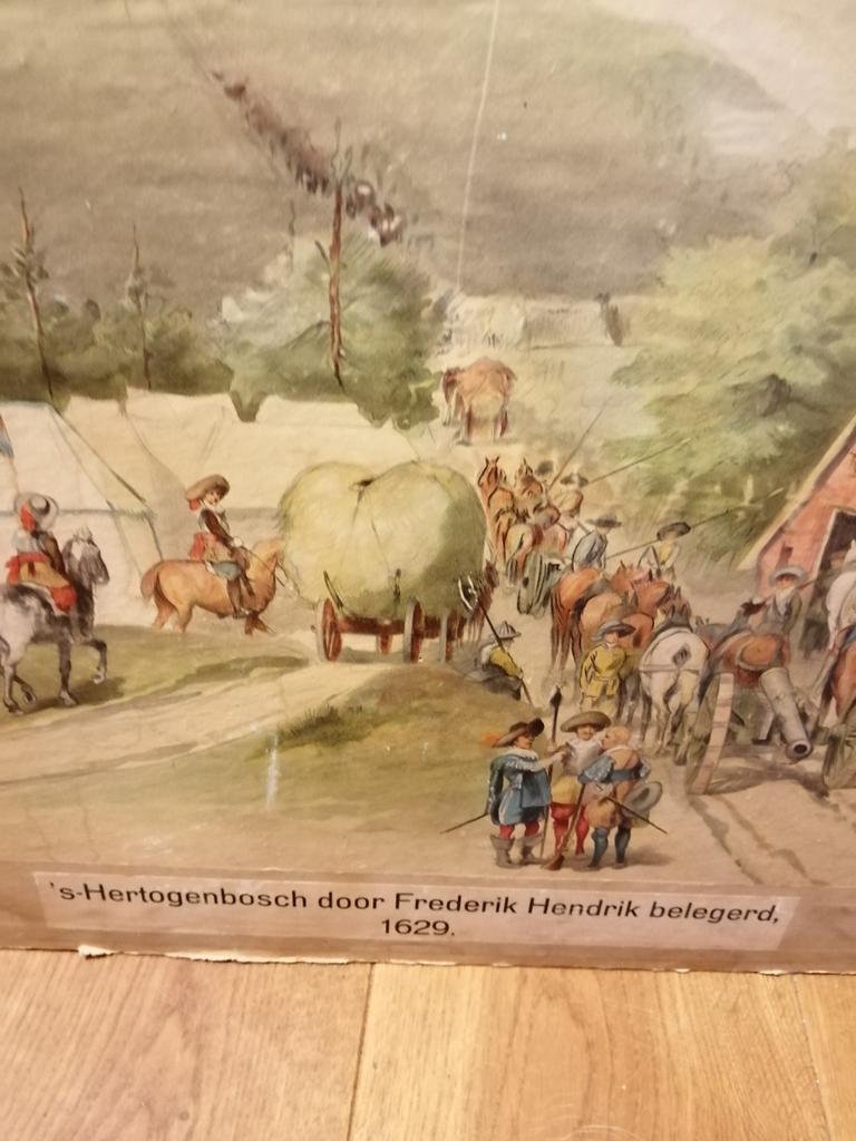 Prachtige oude schoolplaat den bosch geleefde staat 105x80cm, Antiek en Kunst, Curiosa en Brocante, Ophalen of Verzenden