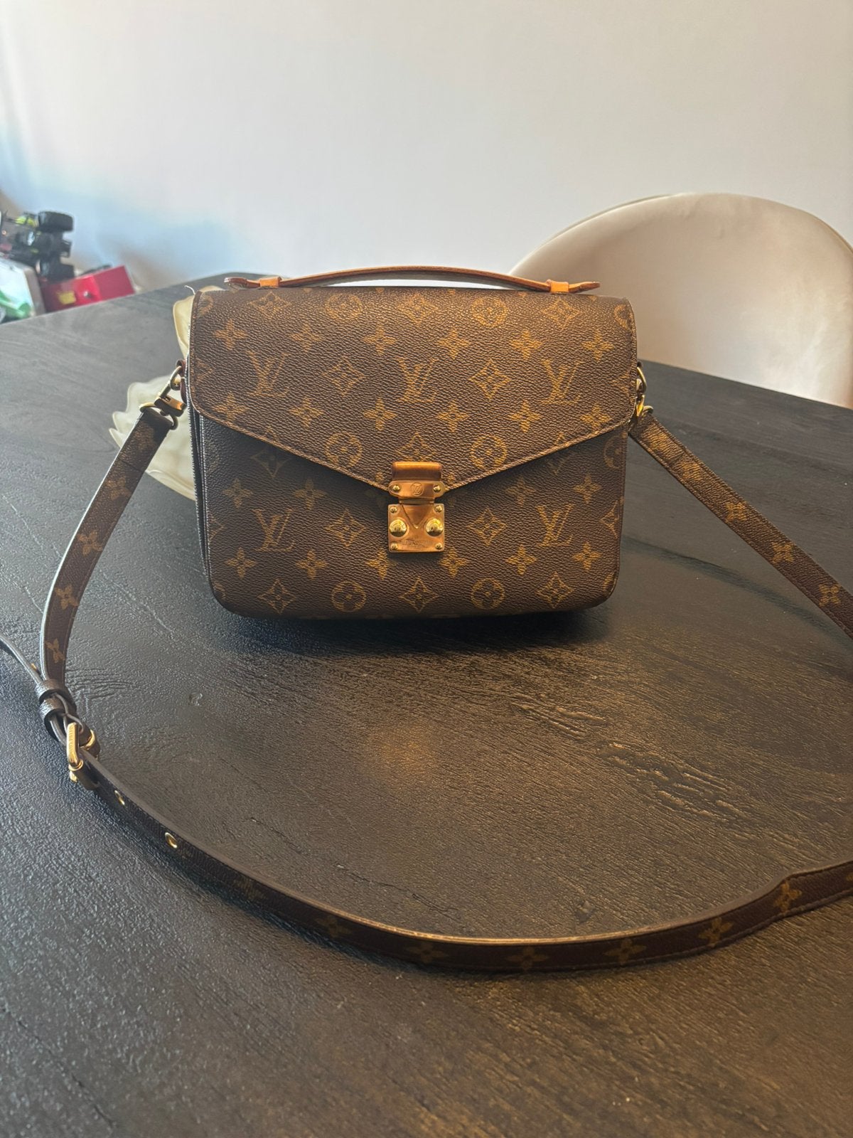 Louis vuitton Pochette Métis tas, Gebruikt, Bruin, Leer, Ophalen