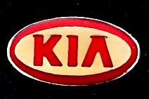 Kia pin- ovaal rood-zilverkleur, Verzenden, Nieuw, Transport, Speldje of Pin