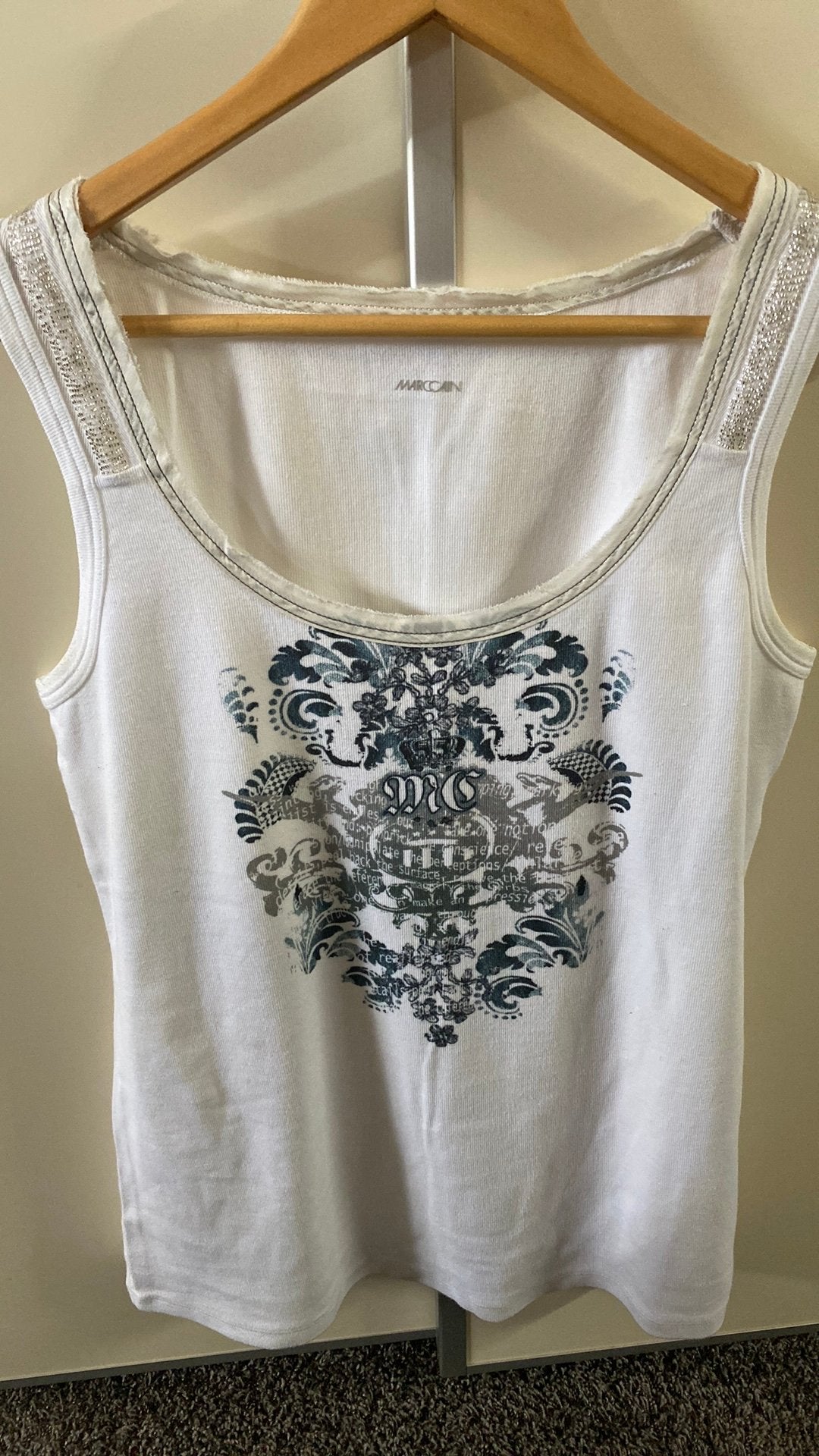 Marccain N6 Wit Hemd met Mooie Details - Zo goed als nieuw, Kleding | Dames, T-shirts, Maat 38/40 (M), Wit, Ophalen of Verzenden