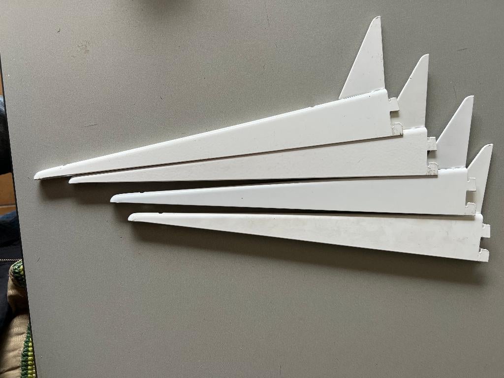 Plankendragers wandrails F-systeem  40 cm wit, Gebruikt, Geen, Geen, Ophalen of Verzenden