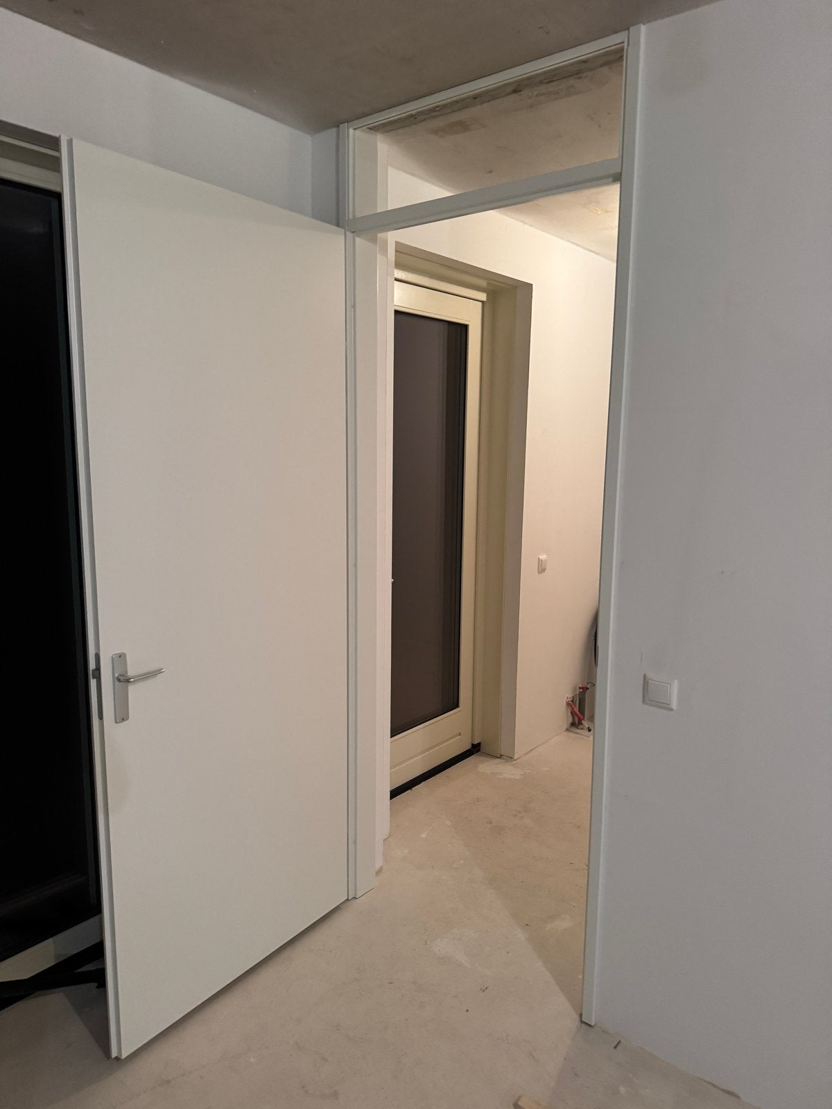 Opdekdeur 93 cm met glazen bovenlicht, Ophalen, 80 tot 100 cm, 215 cm of meer, Binnendeur
