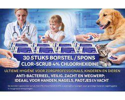 30 STUKS BORSTEL SPONS CLOR-SCRUB 4% CHLOORHEXIDINE, Verzenden, Nieuw