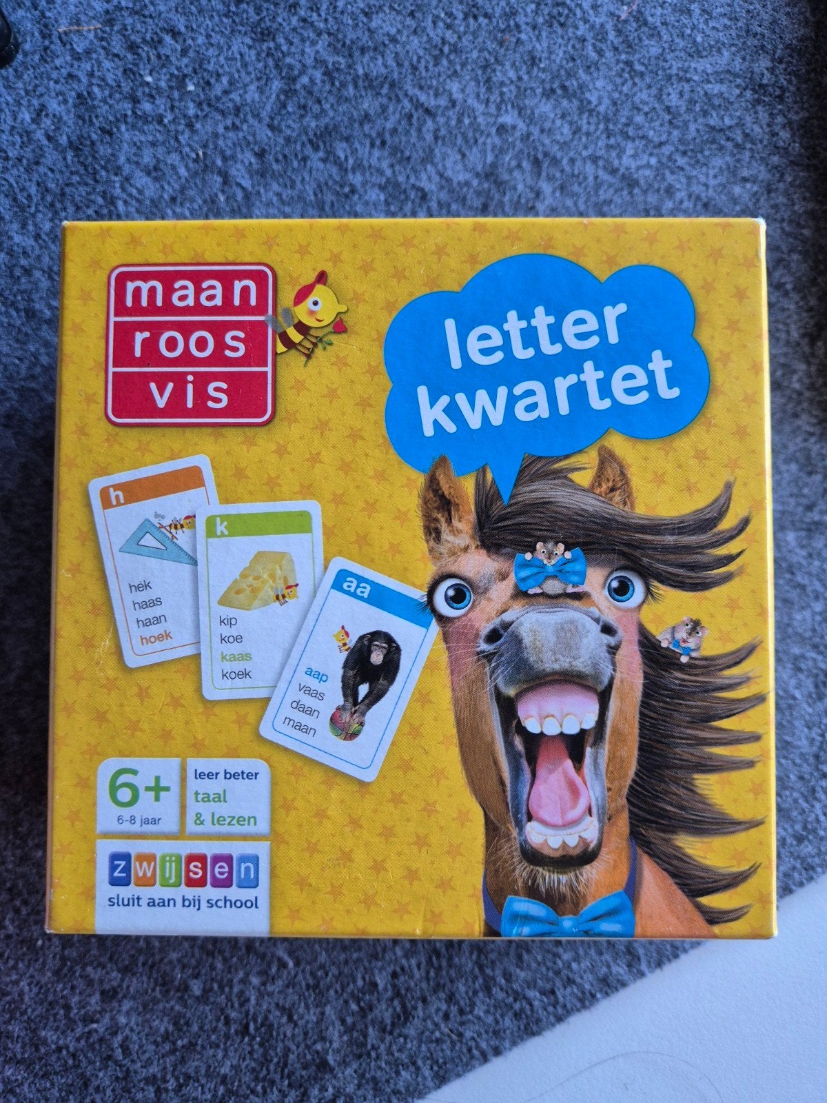 Maan Roos Vis Letterkwartet, Ophalen of Verzenden, Zo goed als nieuw, Taal en Lezen
