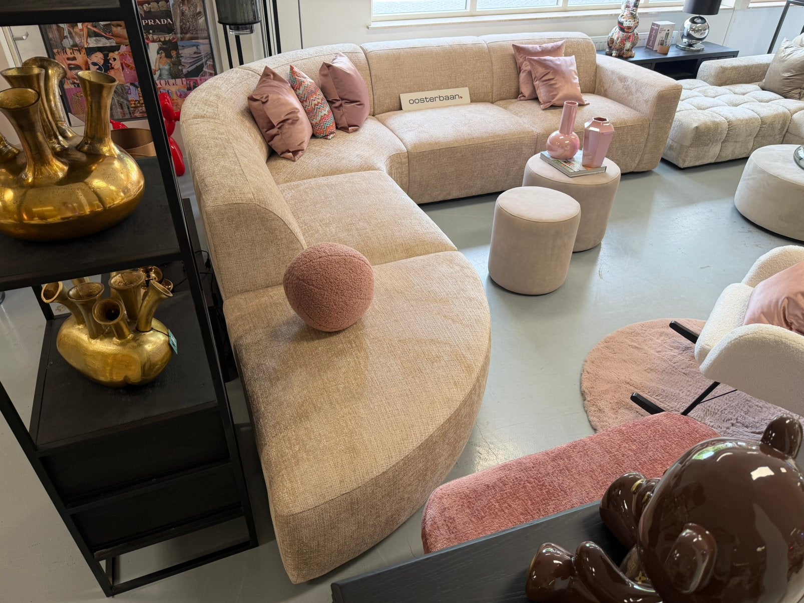 Luxe Velvet Teddy Hoekbank Baron 330x330cm NIEUW NEW Uniek, Huis en Inrichting, Banken | Bankstellen, Info@oosterbaanwonen.nl