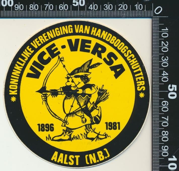 Sticker: Handboogschutters Vice Versa - Aalst (2), Verzamelen, Stickers, Zo goed als nieuw, Sport, Ophalen of Verzenden