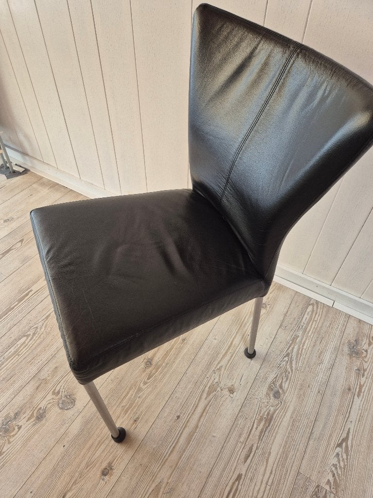 6 leren eetkamerstoelen, Huis en Inrichting, Ophalen, Gebruikt
