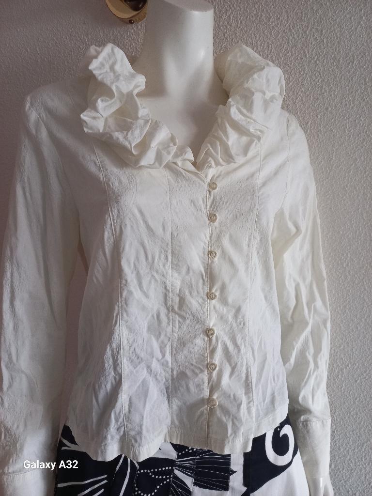 Witteveen witte dames blouse maat 42, Wit, Maat 42/44 (L), Ophalen of Verzenden, Zo goed als nieuw