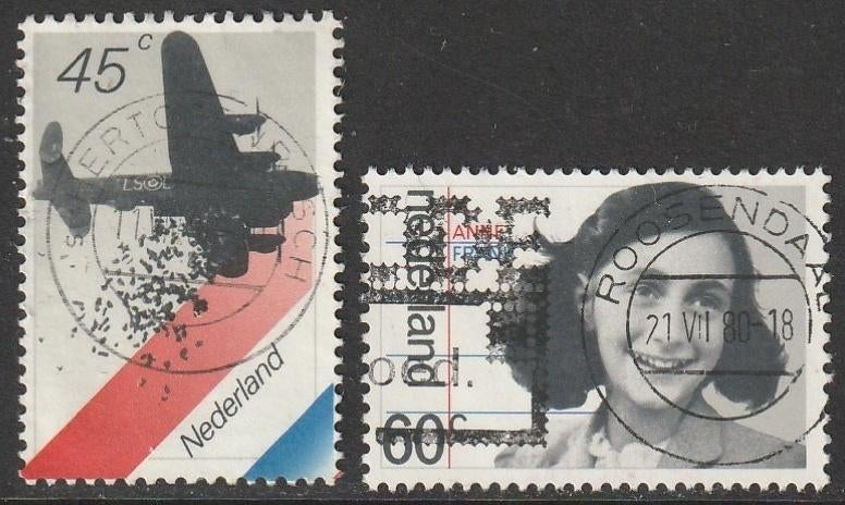 Nederland 1980 1198/1199 Voedseldropping Anne Frank, Gest, Ophalen of Verzenden, Na 1940, Gestempeld