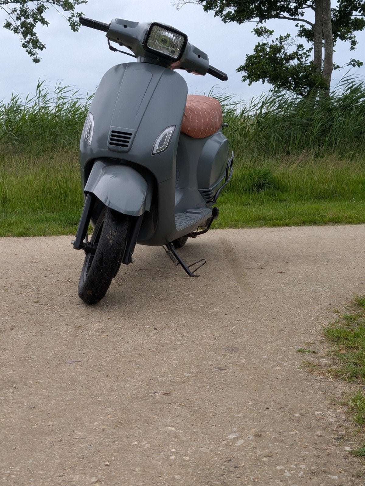 Lazurini RS Scooter - Grijs met bruin zadel, Ophalen, Gebruikt, Benzine