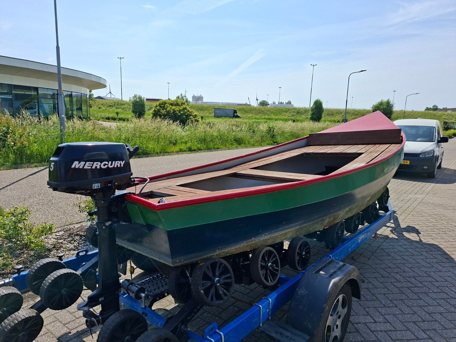 Stalen vlet 5 meter + Mercury 5PK 4 Takt, Staal, Viertaktmotor, 5 m, Ophalen of Verzenden