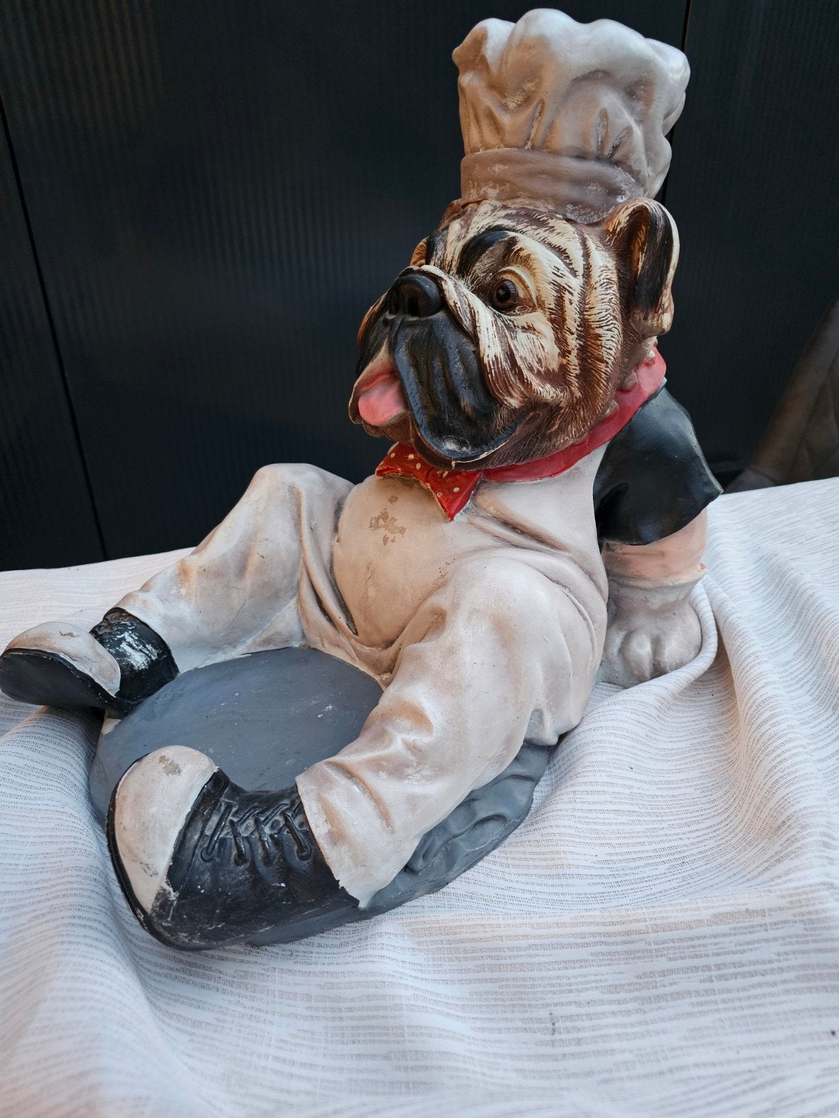 Decoratieve Bulldog Chef Beeld - Restaurant Decoratie, Ophalen of Verzenden, Gebruikt, Dier