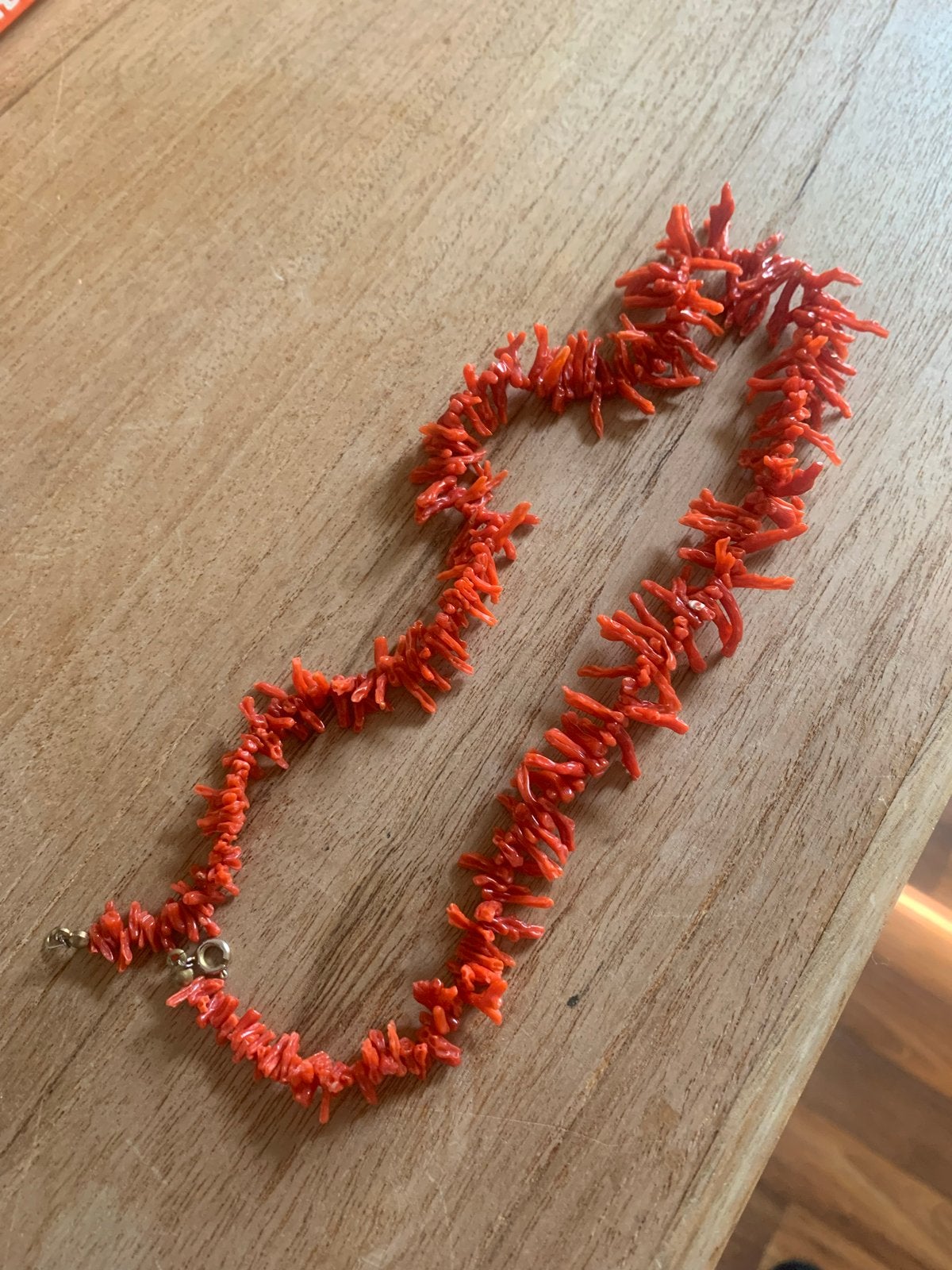Vintage Bloedkoraal Ketting uit de Jaren '60, Ophalen of Verzenden, Gebruikt, Rood, Steen of Mineraal