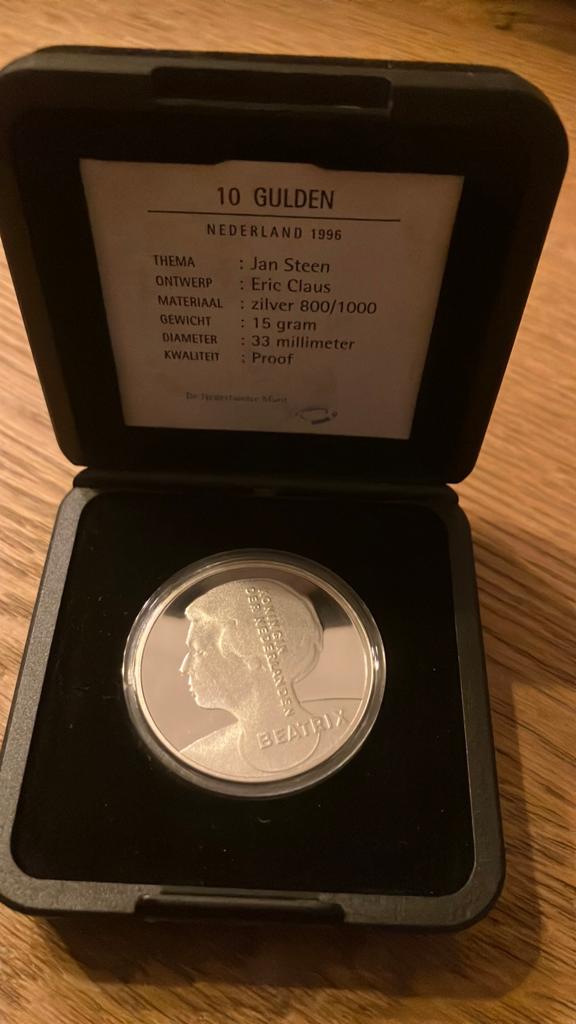 10 gulden Jan steen 1996 Zilver, Ophalen of Verzenden, Koningin Beatrix, 10 gulden, Zilver