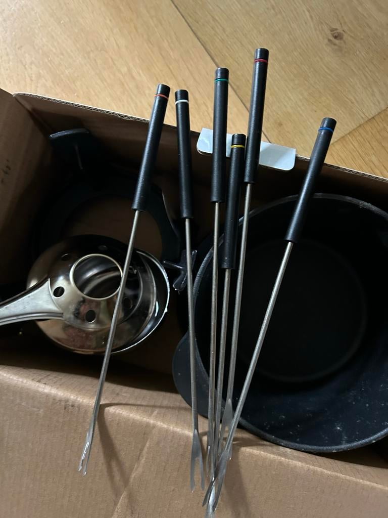 Blokker Forte Fondueset - Gietijzeren Pan met Brander, Witgoed en Apparatuur, Fonduesets, Ophalen, Zo goed als nieuw, Brander