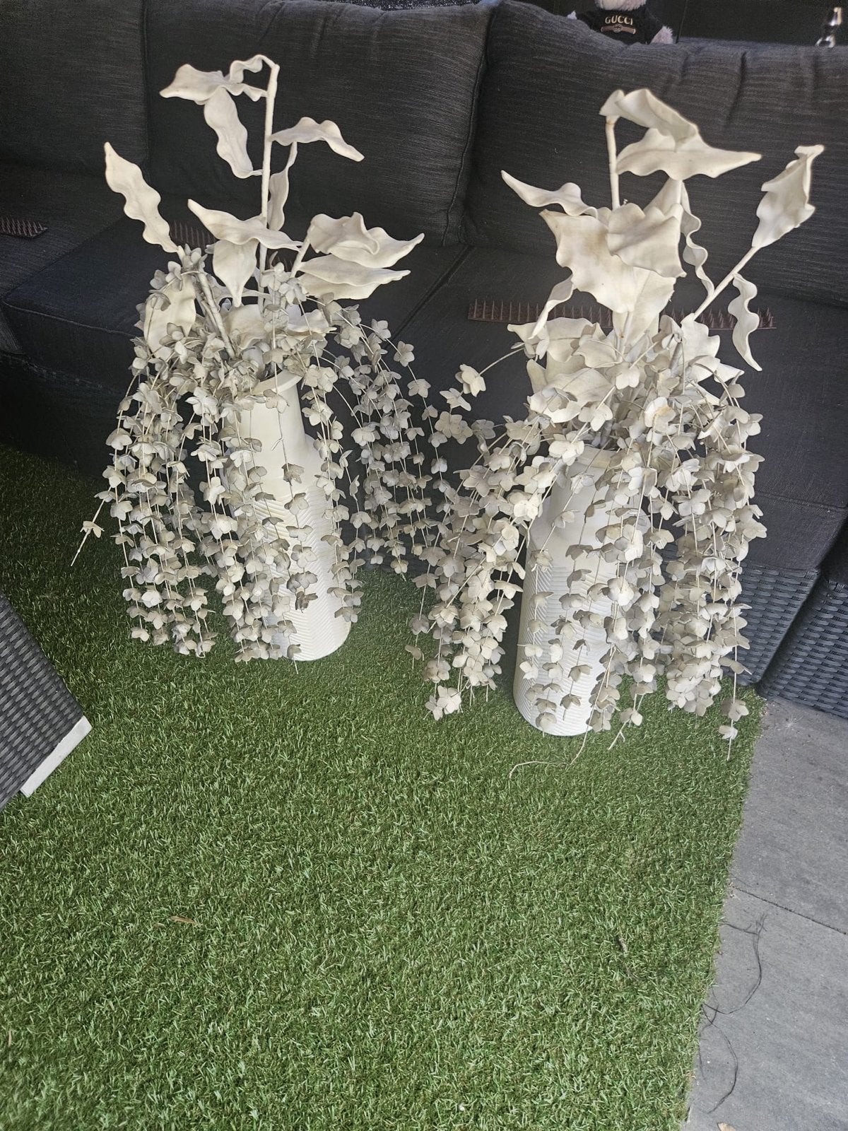 Set van 2 kunstplanten in witte vazen, Huis en Inrichting, Woonaccessoires | Kunstplanten en Kunstbloemen, Ophalen, Binnen, Kunstplant