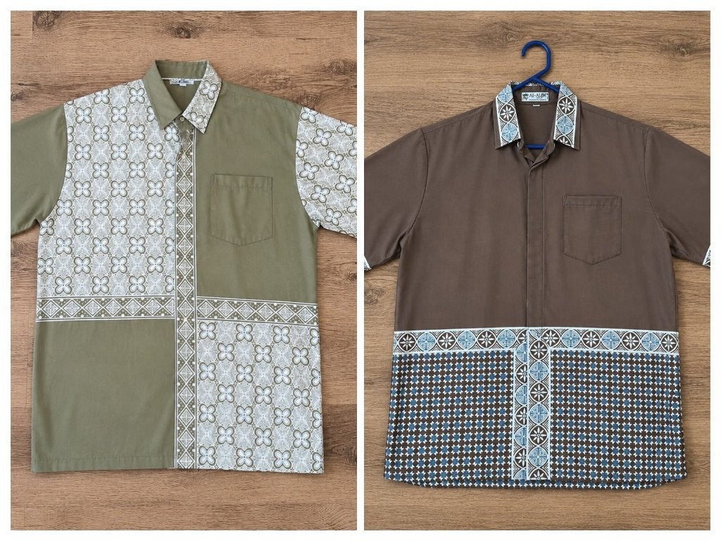 Batik overhemd - 2 types (z.g.a.n.), Kleding | Heren, Overhemden, Verzenden, Zo goed als nieuw