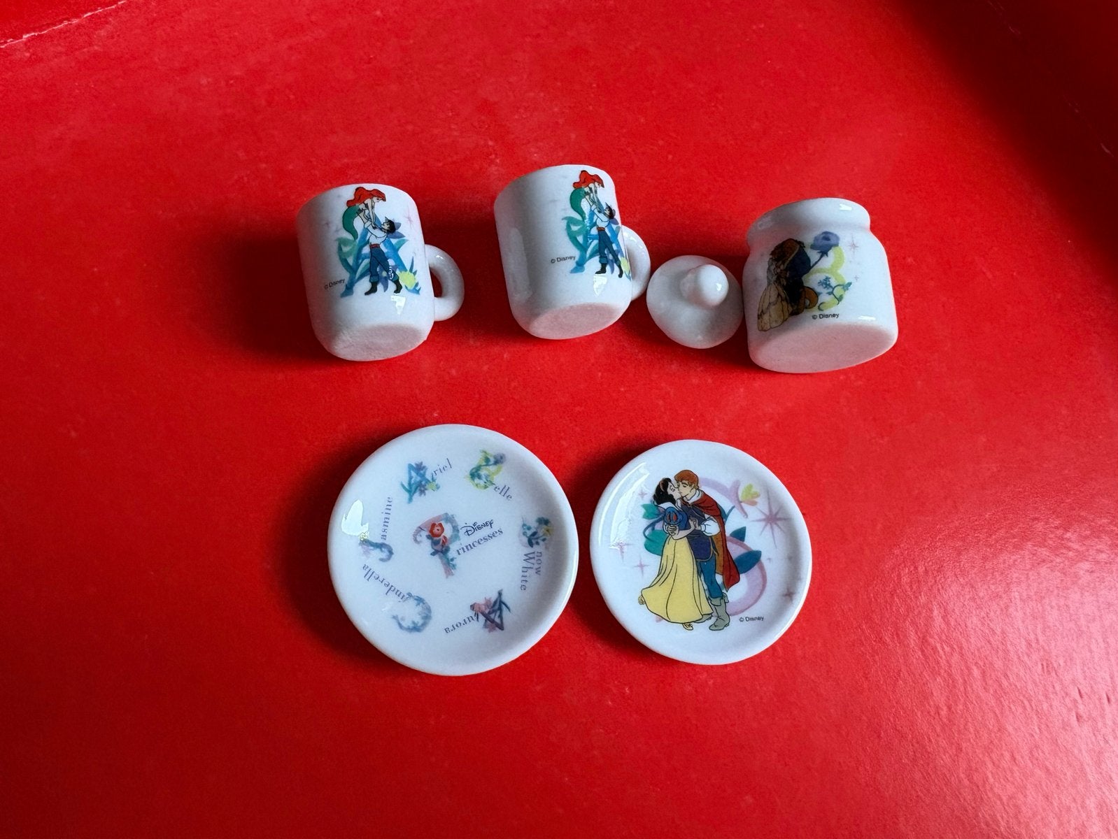 Disney Prinsessen Mini Servies - Kopjes en Schotels, Verzamelen, Ophalen of Verzenden, Gebruikt, Porselein, Kop en/of schotel