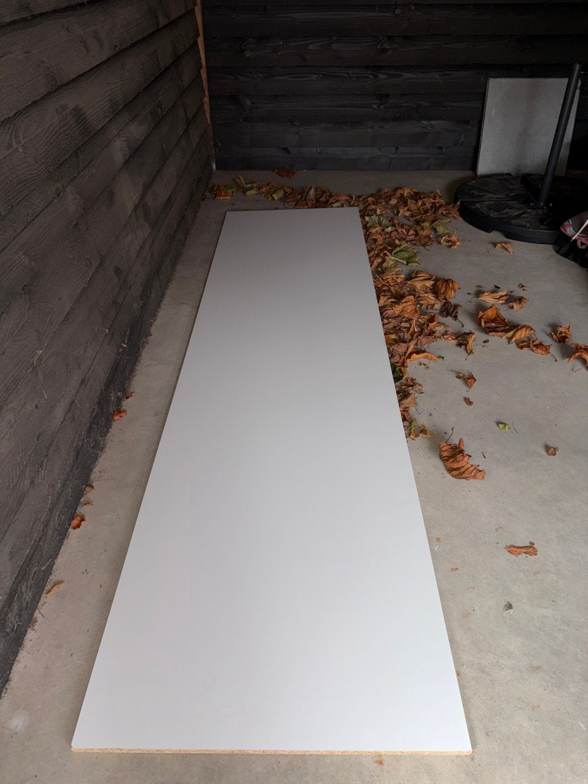 Wit bureaublad 306x80x2cm, Ophalen, Overige typen, Gebruikt, Spaanplaat of MDF