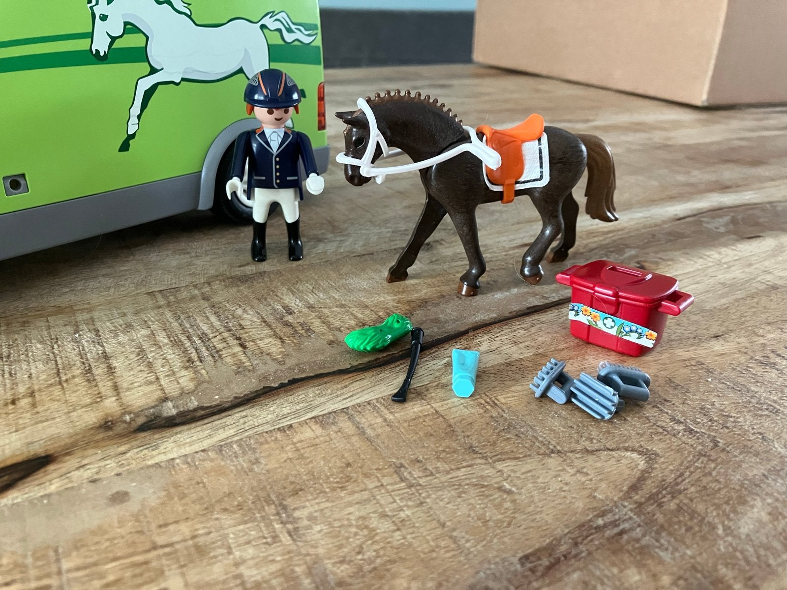 Playmobil paardentransporter met paard en ruiter, Ophalen, Gebruikt, Los playmobil