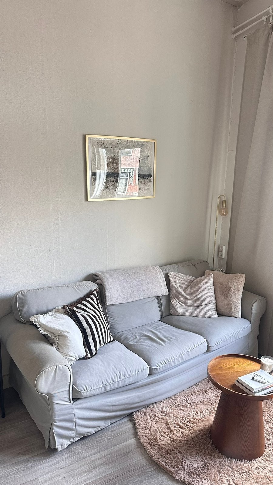 Ikea Ektorp 3-zitsbank grijs in goede staat, Ophalen, Gebruikt, Driepersoons, 75 tot 100 cm
