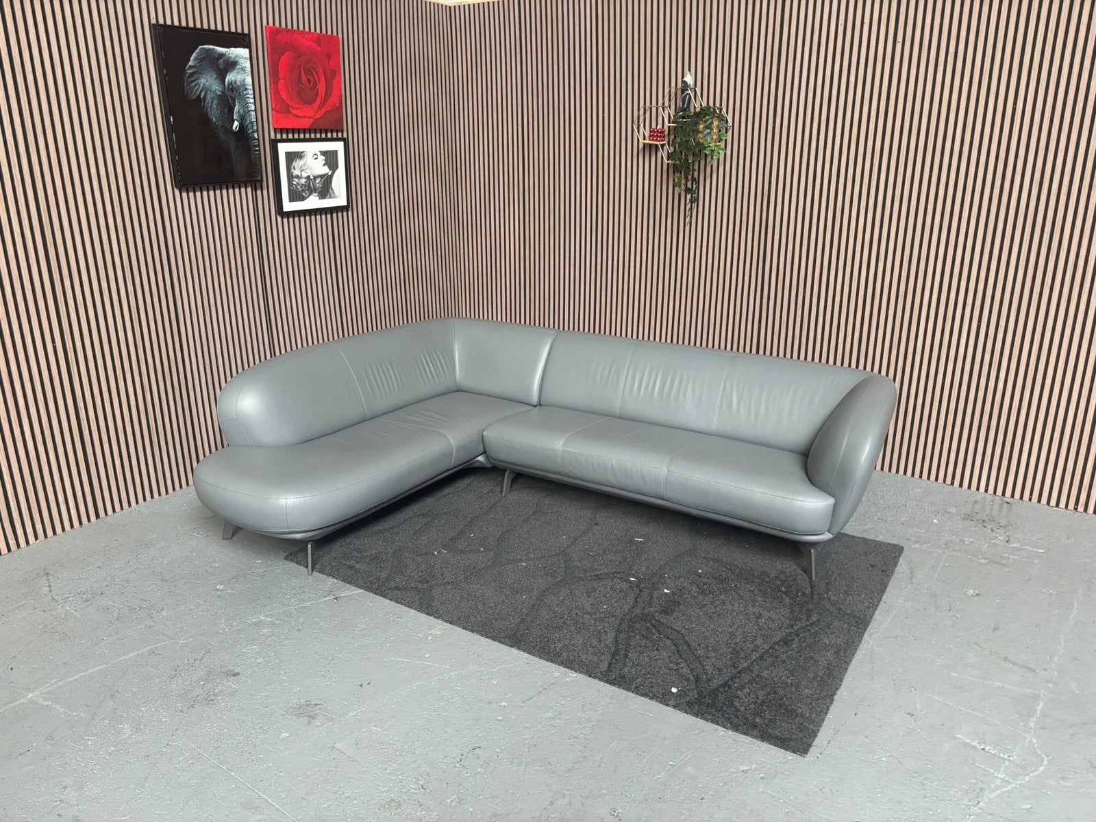 GRATIS LEVERING Leolux Flint Hoekbank Leer 275x210 GEREINIGD, 250 tot 300 cm, Hoekbank, Leer, Ophalen of Verzenden