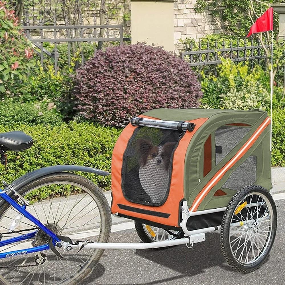 Luxe fietskar / fietstrailer overdekt RVS (130x90x73cm), Ophalen of Verzenden, Nieuw, Hondenkar, Vering