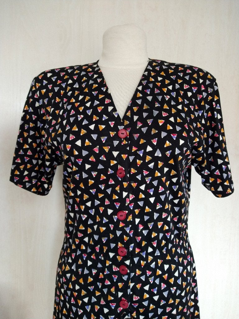Vrolijke jumpsuit in leuk retro stofje – maat 38/40, Maat 38/40 (M), Overige kleuren, Ophalen of Verzenden, Zo goed als nieuw