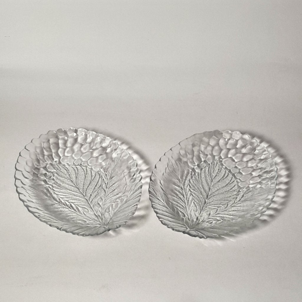 Vintage glazen schaaltjes met bladeren - Pasabahce glas, Verzamelen, Ophalen of Verzenden, Huis en Inrichting