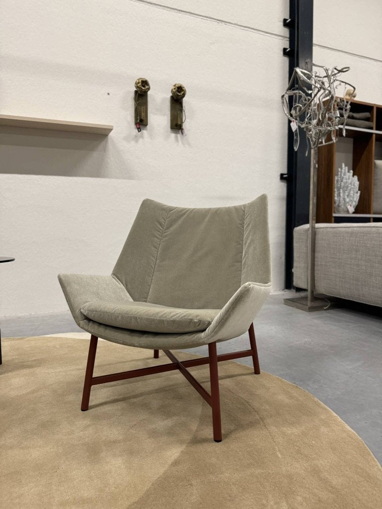 Nieuw 10020 Unfold Fauteuil grijs velour stof design stoel