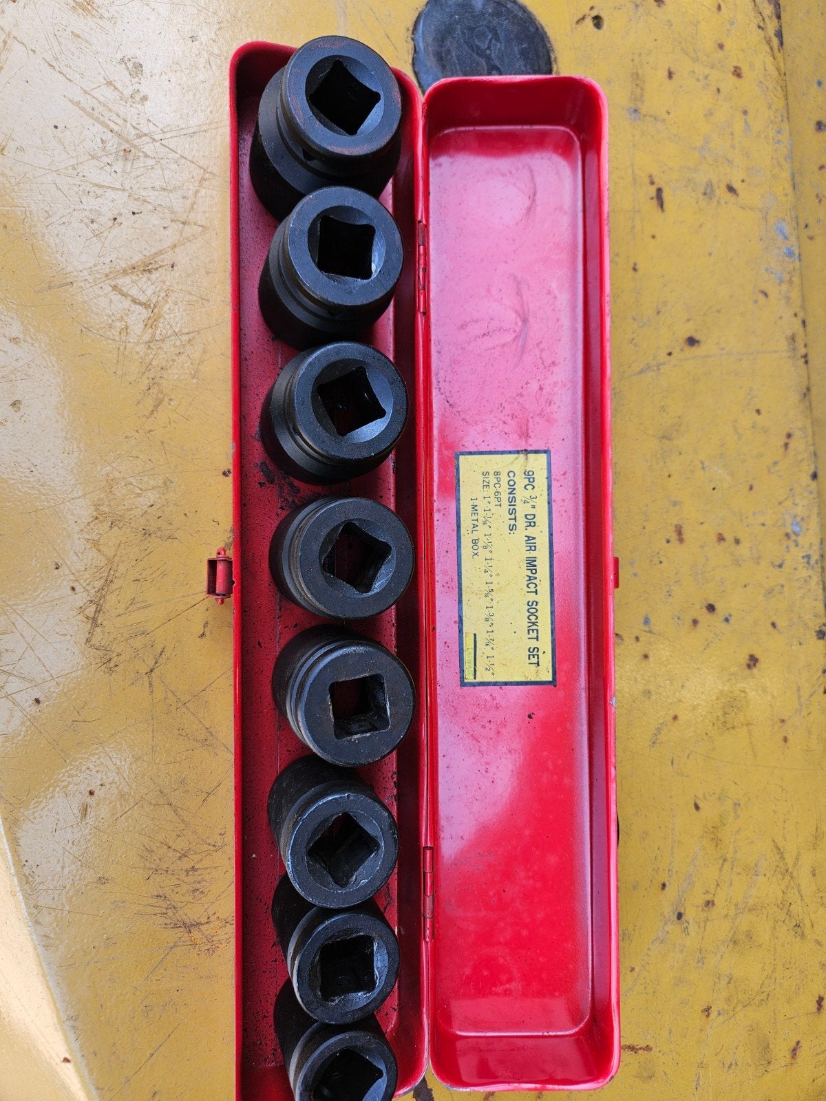 9-delige 3/4" Dr. Air Impact Socket Set, Ophalen of Verzenden, Gebruikt, Gereedschapsset, Overige merken