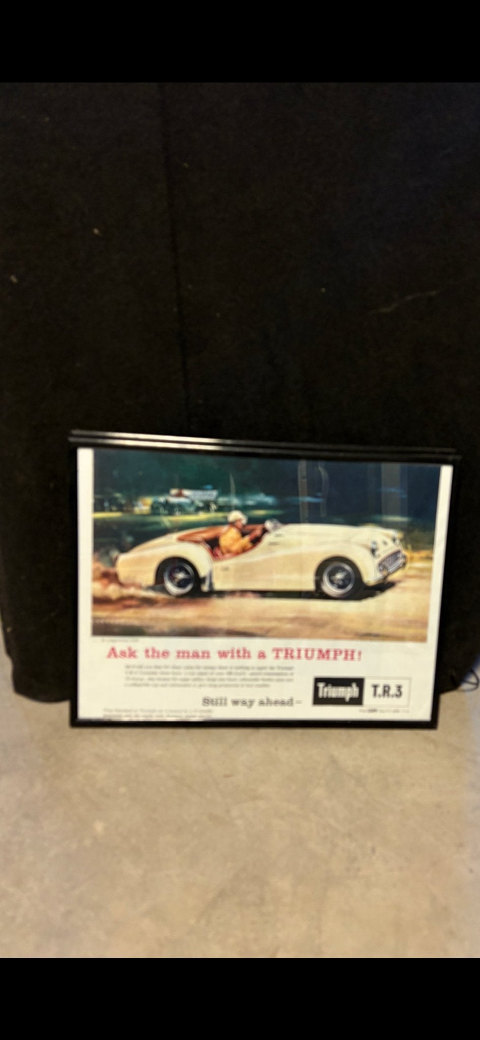 Vintage Triumph TR3 Auto Advertentie Ingelijst, Ophalen, Gebruikt, Auto's
