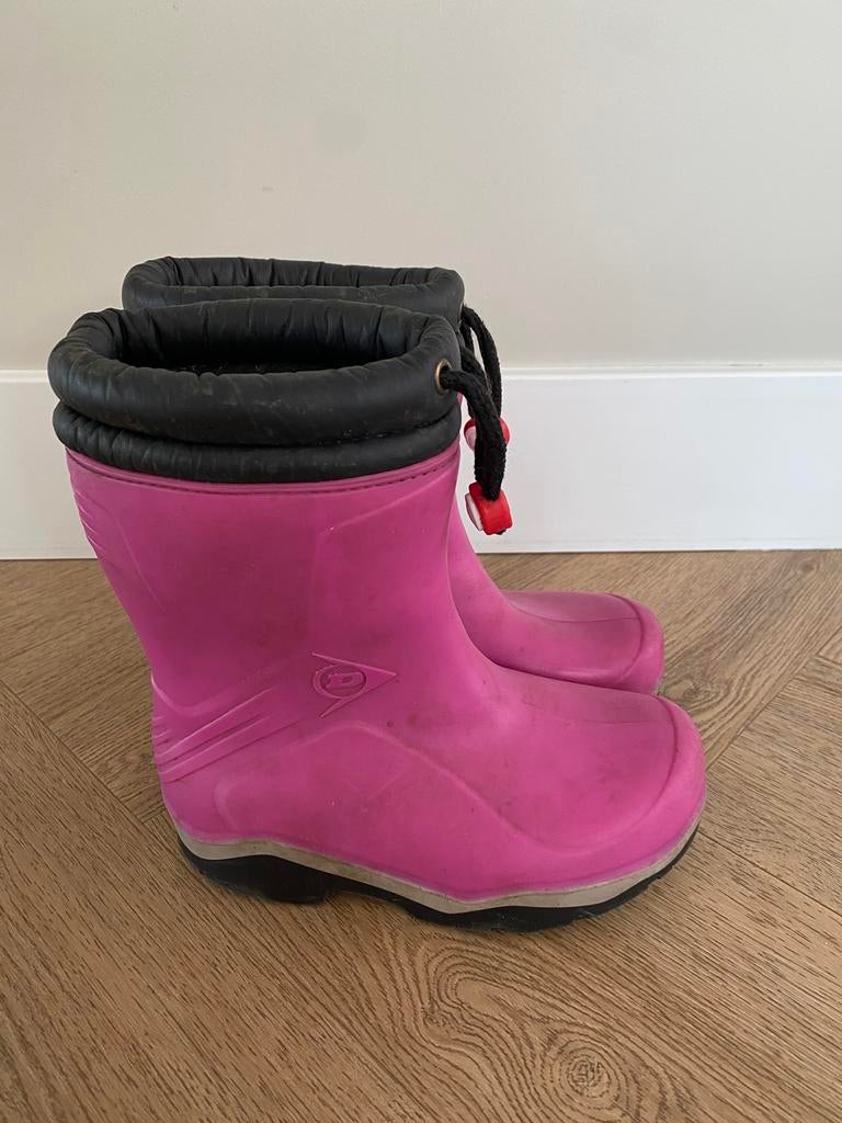Dunlop gevoerde regenlaarzen maat 30, Gebruikt, Meisje, Ophalen of Verzenden, Laarzen