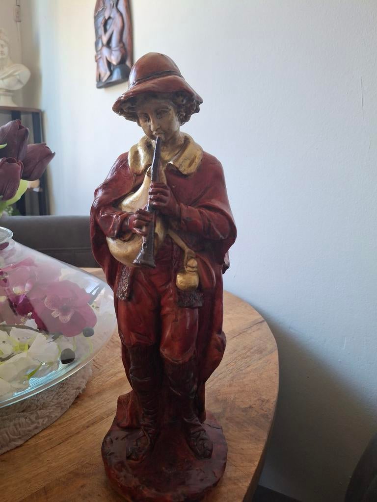 Vintage beeldje van muzikant met doedelzak, Verzamelen, Ophalen of Verzenden