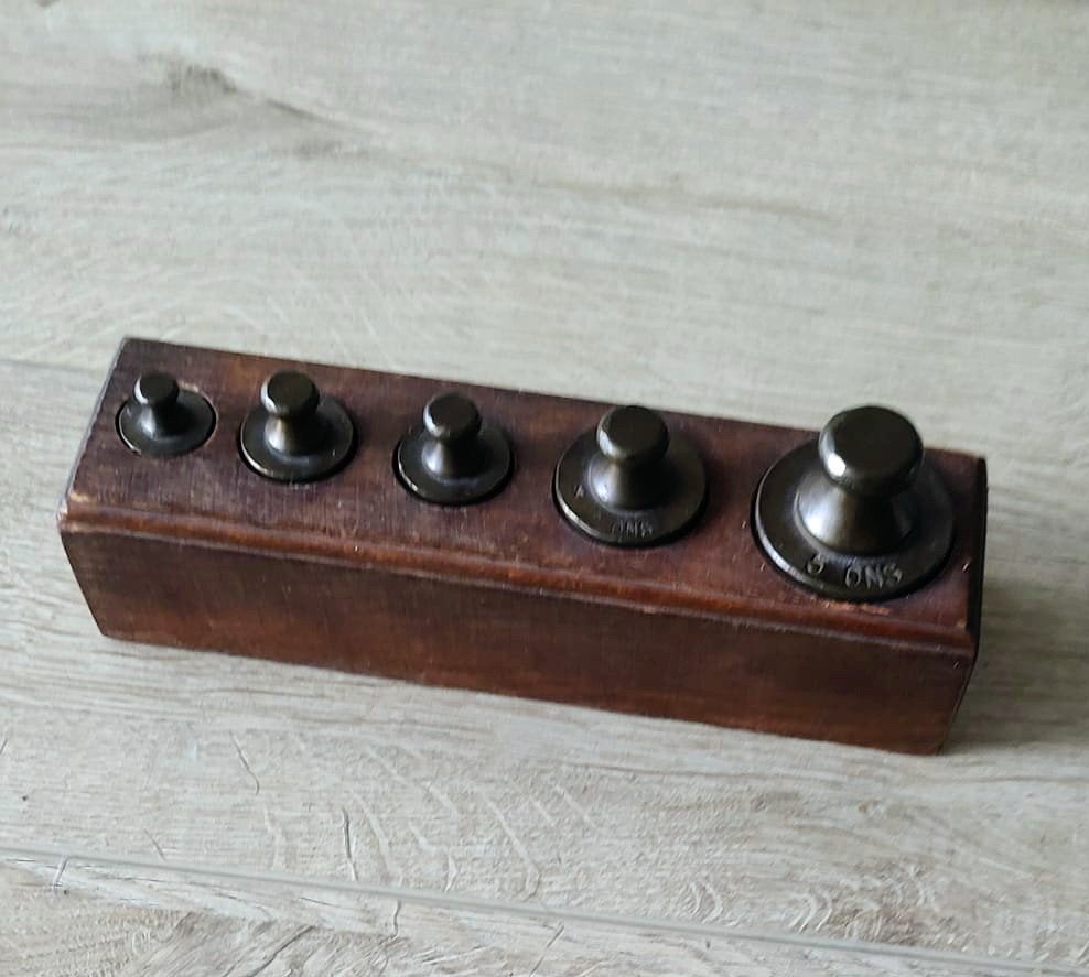 Antieke knopgewichten set - Eind 19e eeuw, Ophalen