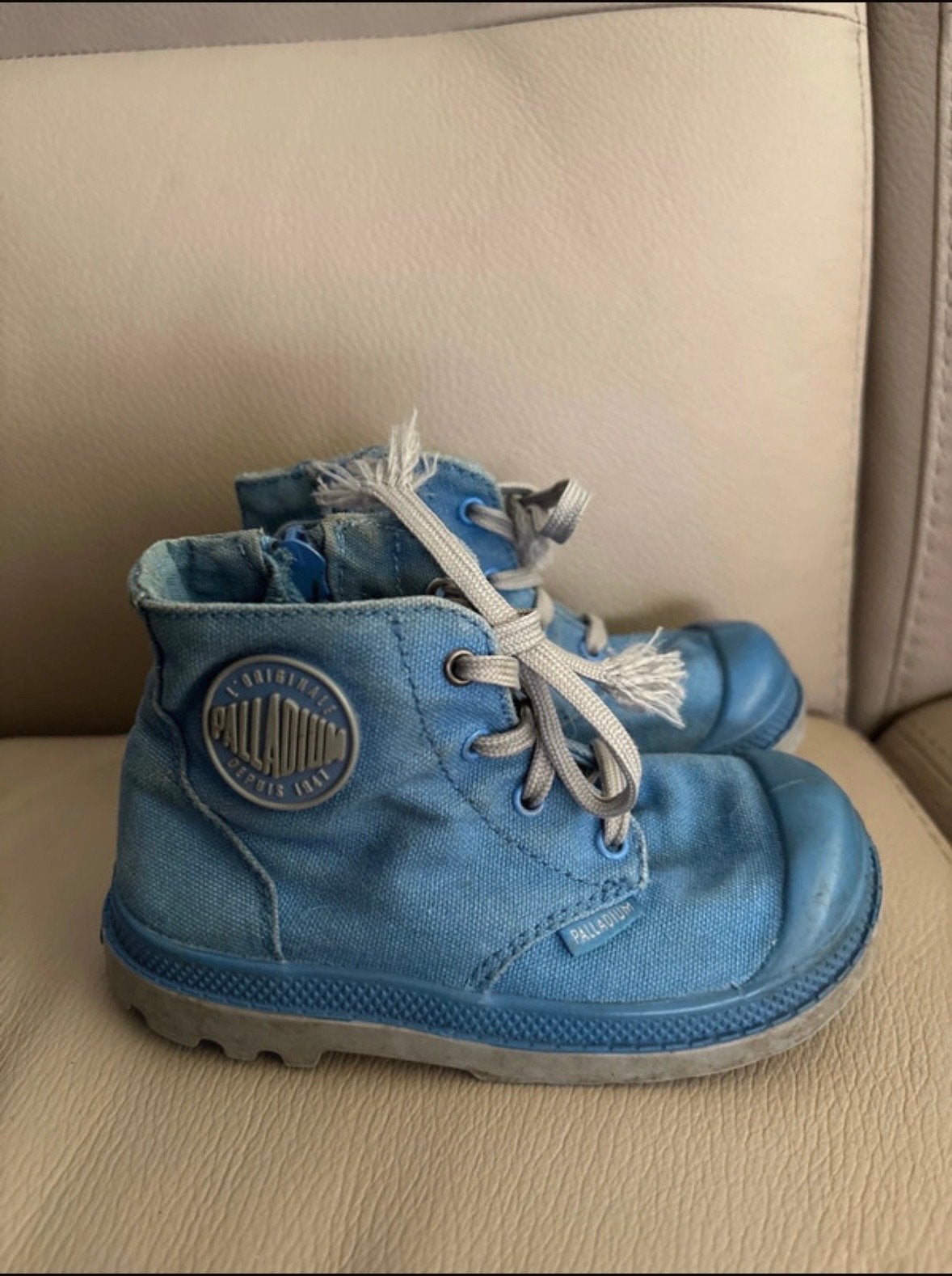 Palladium Pampa blauwe kinderschoenen EU 23,5, Gebruikt, Jongen of Meisje, Schoenen, Ophalen of Verzenden