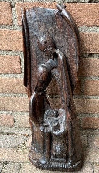 Jozef en maria beeld houtsnijwerk 40cm hoog, Houtsnijwerk, Ophalen of Verzenden, Handgemaakt, 20 - 50 cm