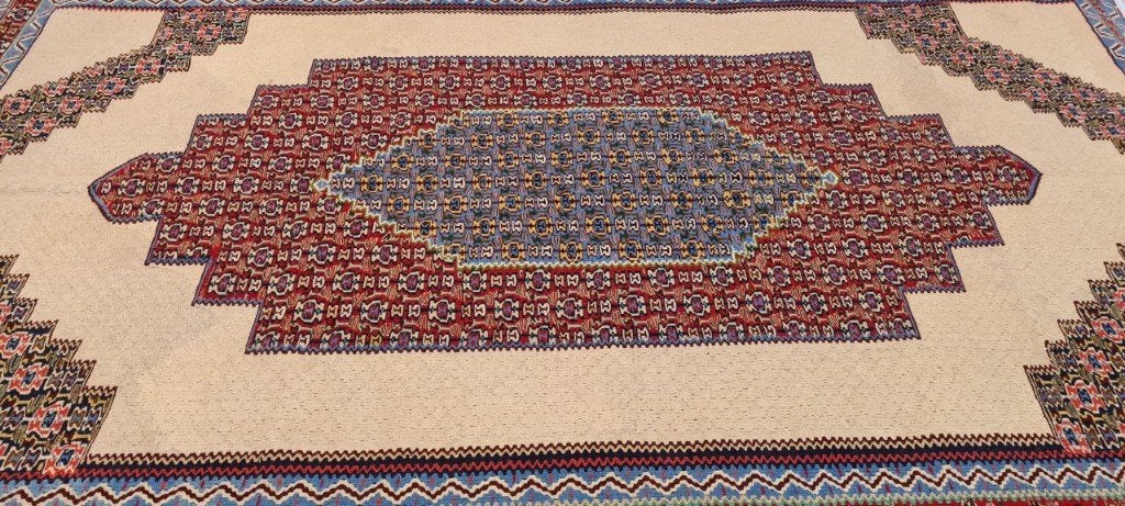 Senneh kelim Perzisch tapijt 247 x 150/wandkleed/vloerkleed, Www.simatapijten.nl, 150 tot 200 cm, Ophalen of Verzenden, Info@simatapijten.nl