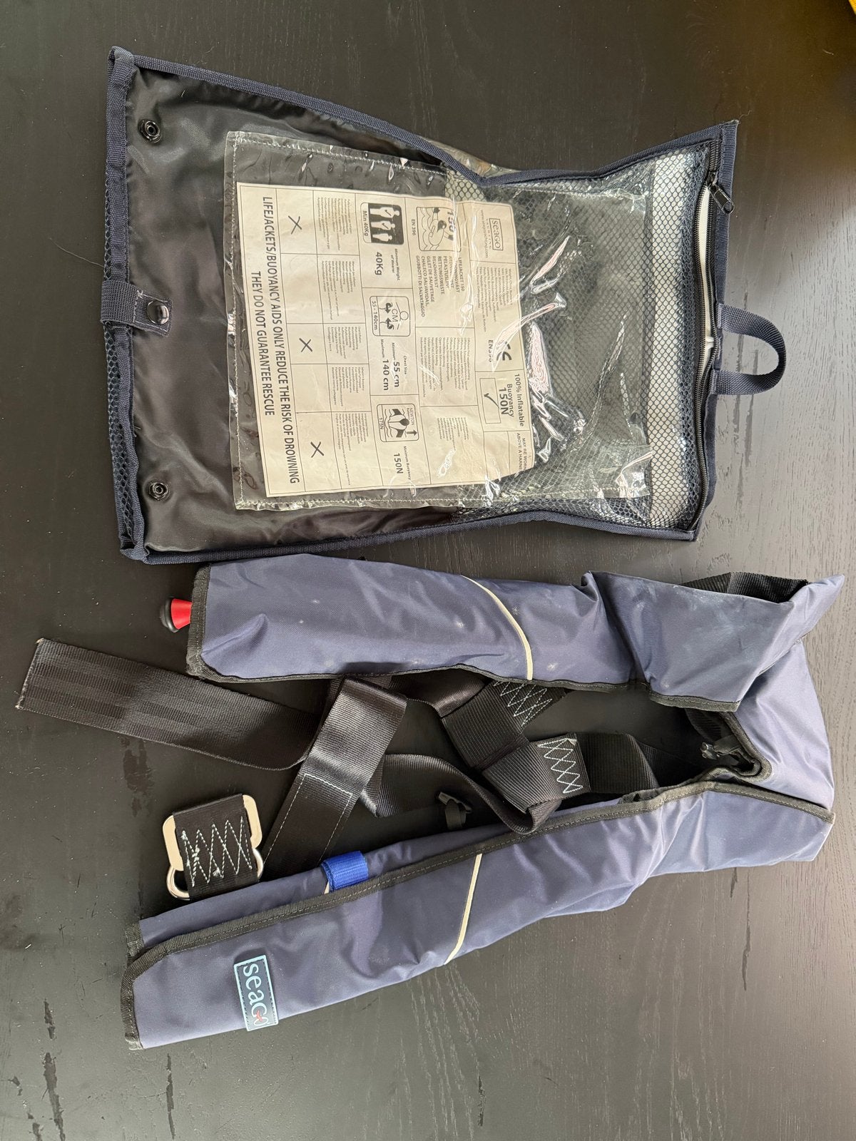 Seago reddingsvest 150N, automatisch opblaasbaar, Ophalen, Gebruikt, Overige typen