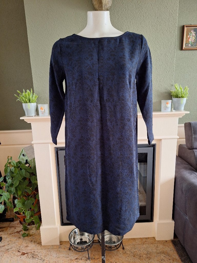 By Bar prachtige zwart blauwe jurk S 36 38, By bar, Verzenden, Zwart, Zo goed als nieuw