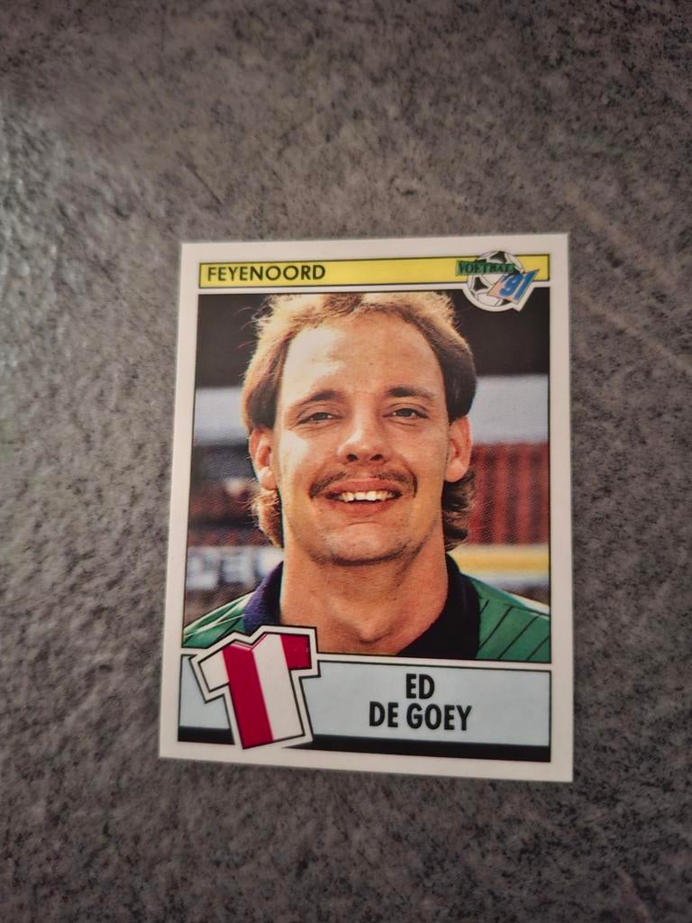 Panini sticker Voetbal 91. Keeper Ed de Goey Feyenoord., Verzenden, Zo goed als nieuw, Sticker