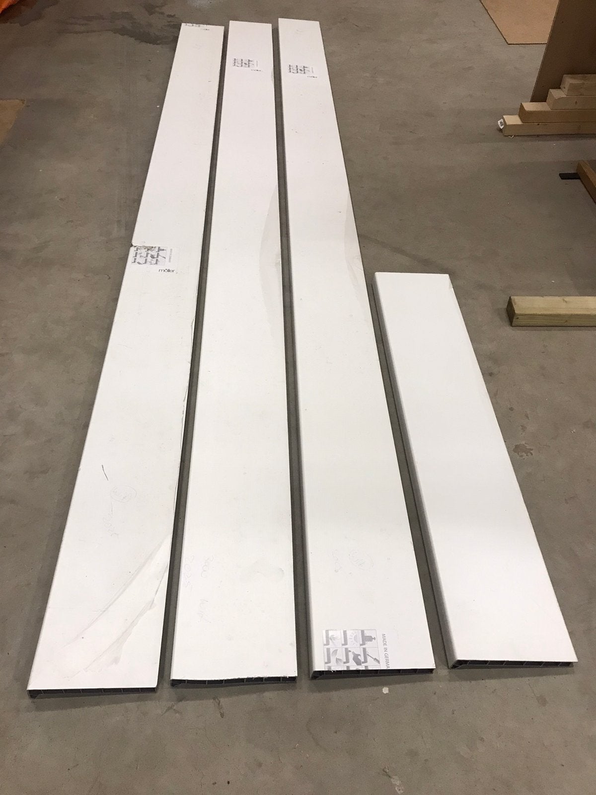 Nieuw ! Lengtes Kunststof vensterbanken wit Lignodur 200 mm, Ophalen, Nieuw