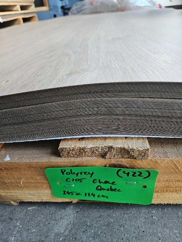 HPL Polyrey fineer plaat C105 Chene Quebec 245x124cm ( 422 ), Ophalen, HPL, Gebruikt, Nb