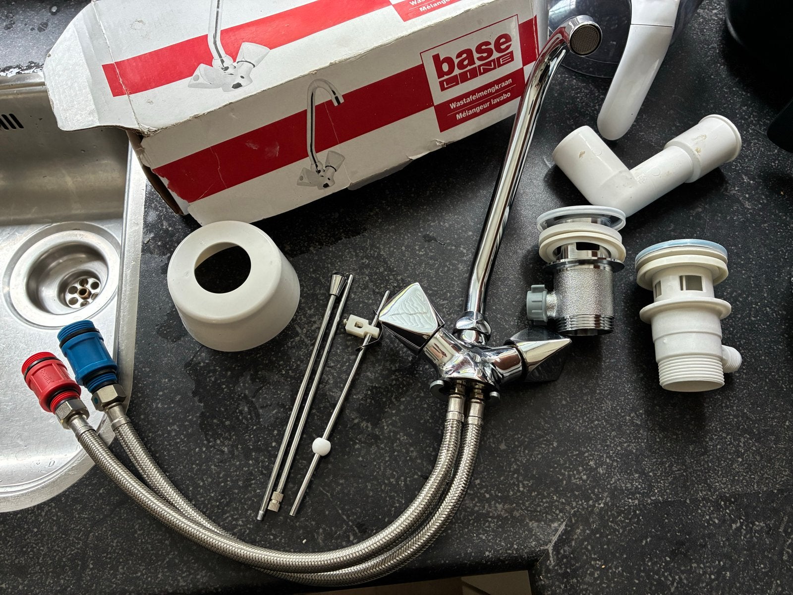 Baseline Gootsteen Mengkraan Warm/Koud - Nieuw in Doos, Ophalen, Nieuw, Chroom, Kraan