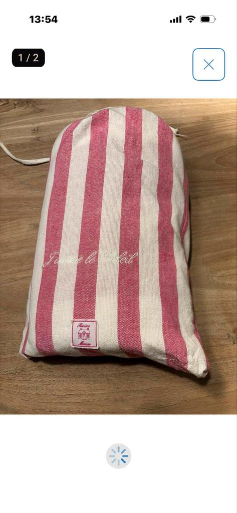 Riviera Maison Handdoek Roze/Wit Gestreept, Ophalen of Verzenden, Zo goed als nieuw, Roze, Handdoek
