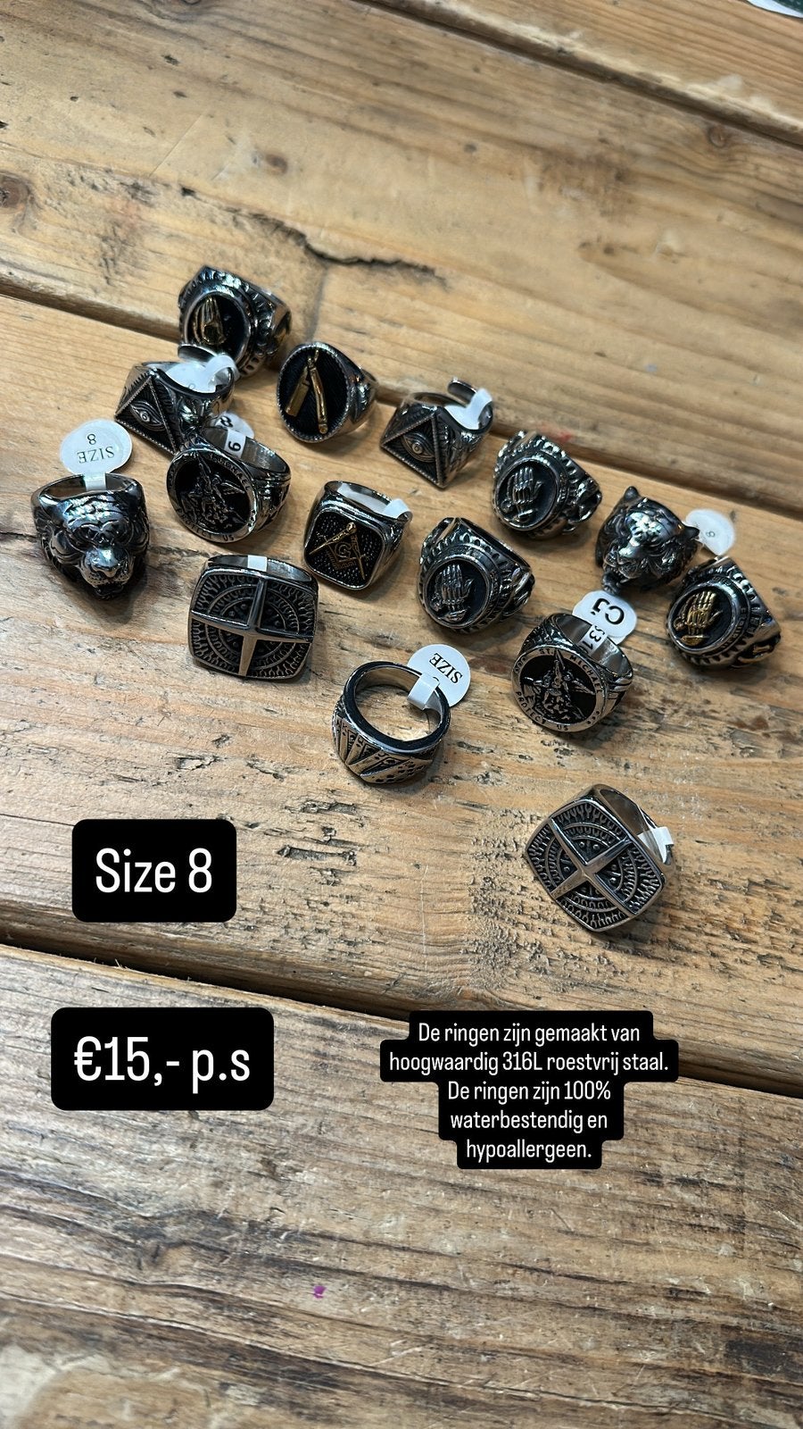 Ringen size 8, 18 tot 19, IJzer of Staal, Nieuw, Ophalen of Verzenden