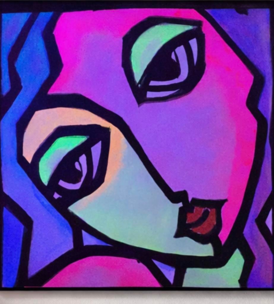 Neon Portrait – origineel schilderij
Expressief neon portret, Ophalen of Verzenden